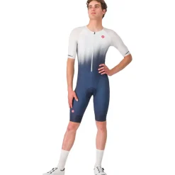 Castelli Core Tri Racebody Korte Mouw Heren - belgian blue/white 424