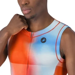 Castelli Free Sanremo 3 Racebody Heren - paprika/winter sky-black 655