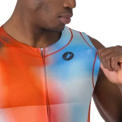 Castelli Free Sanremo 3 Racebody Heren - paprika/winter sky-black 655