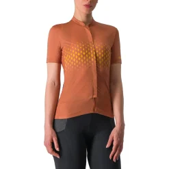 Castelli Unlimited Sentiero 3 Fietsshirt met Korte Mouwen Dames - mocha/goldenrod 245