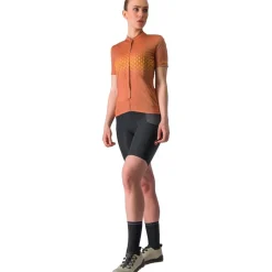 Castelli Unlimited Sentiero 3 Fietsshirt met Korte Mouwen Dames - mocha/goldenrod 245