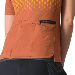 Castelli Unlimited Sentiero 3 Fietsshirt met Korte Mouwen Dames - mocha/goldenrod 245