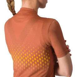 Castelli Unlimited Sentiero 3 Fietsshirt met Korte Mouwen Dames - mocha/goldenrod 245