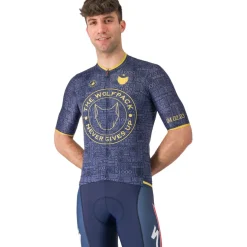 Castelli Wolfpack 1000 Victory Fietsshirt met Korte Mouwen Heren - belgian blue/gold 424
