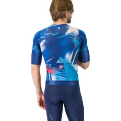 Castelli Wolfpack Rave 8S Fietsshirt met Korte Mouwen Heren - blauw/rood 050