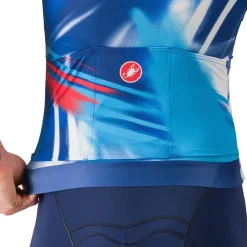 Castelli Wolfpack Rave 8S Fietsshirt met Korte Mouwen Heren - blauw/rood 050