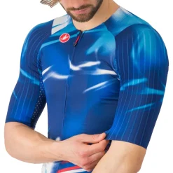 Castelli Wolfpack Rave 8S Fietsshirt met Korte Mouwen Heren - blauw/rood 050