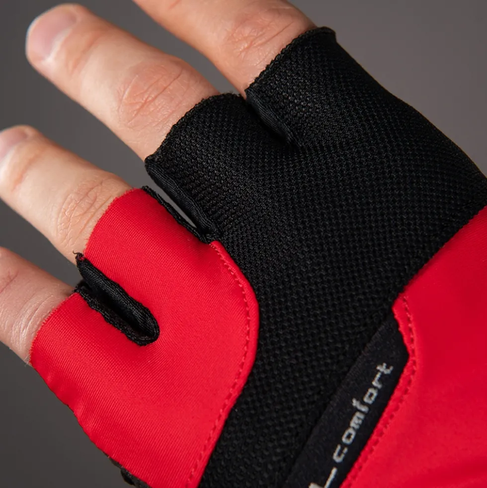 Chiba Gel Comfort Handschoenen met Korte Vingers - rood