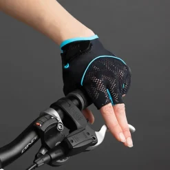 Chiba Gel Handschoenen met Korte Vingers Dame - zwart/turquoise