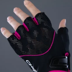 Chiba Gel Handschoenen met Korte Vingers Dame - zwart/roze