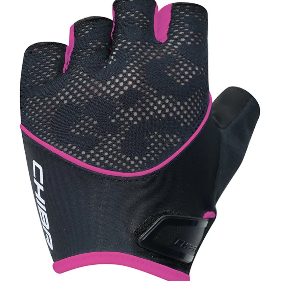 Chiba Gel Handschoenen met Korte Vingers Dame - zwart/roze