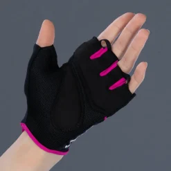 Chiba Gel Handschoenen met Korte Vingers Dame - zwart/roze