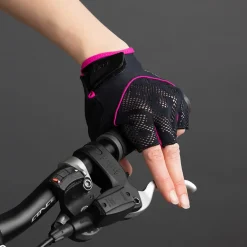 Chiba Gel Handschoenen met Korte Vingers Dame - zwart/roze