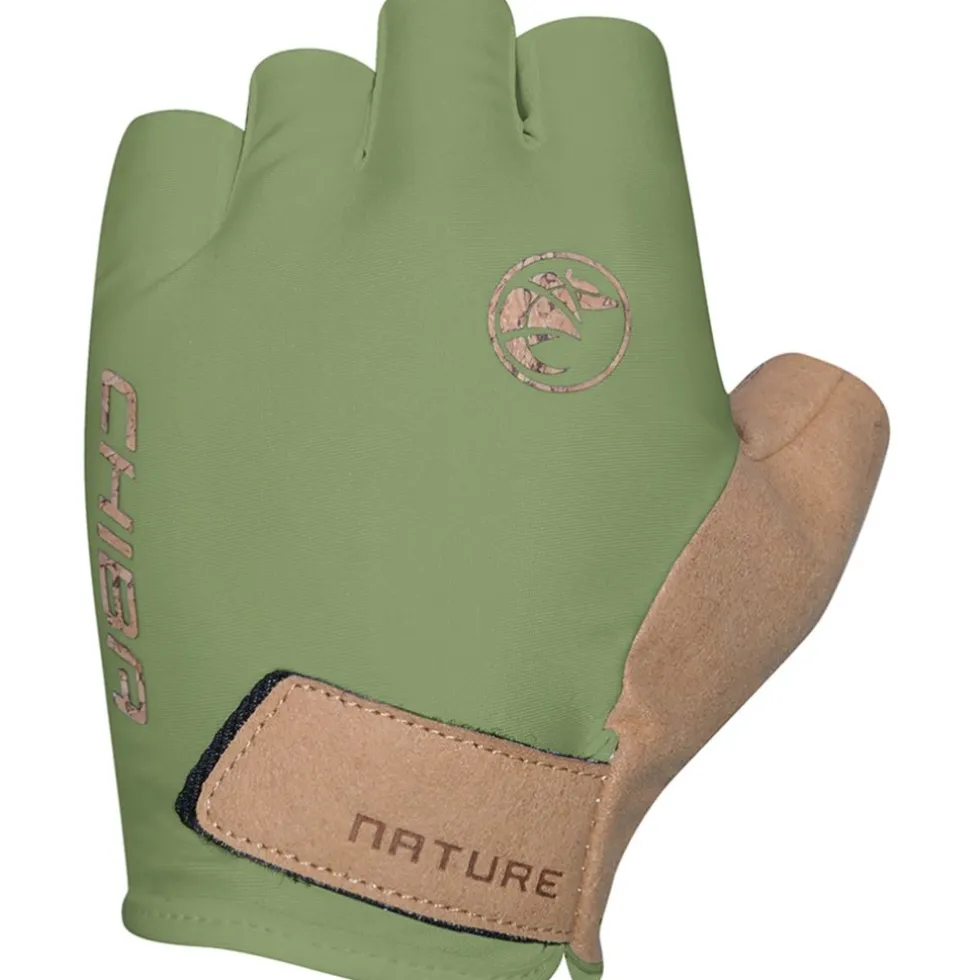 Chiba Nature Eco Handschoenen met Korte Vingers - olijf