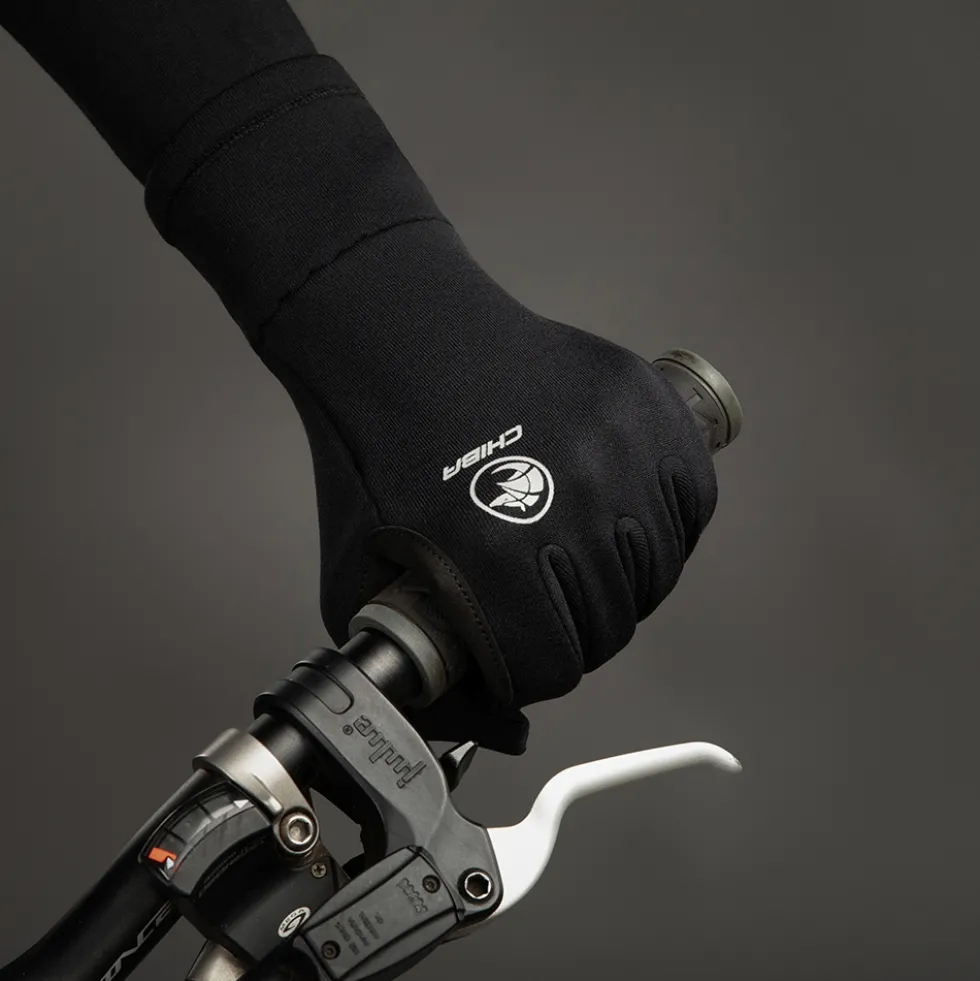 Chiba Polarfleece Fietshandschoenen - zwart