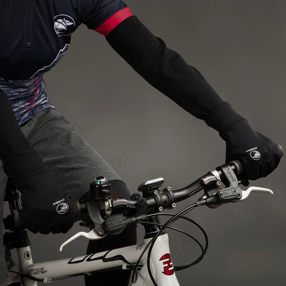 Chiba Polarfleece Fietshandschoenen - zwart