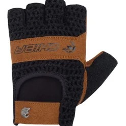 Chiba Retro Handschoenen met Korte Vingers - zwart/bruin