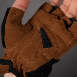 Chiba Retro Handschoenen met Korte Vingers - zwart/bruin