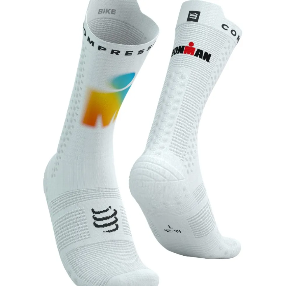 Compressport Pro Racing Bike Compressiesokken v4.0 - Ironman 2025 - white/sunrise - L1
