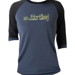 Dirtlej Mountee 3/4 Shirt Heren - steelblue/lime