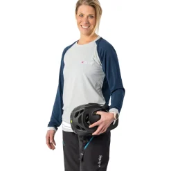 Dirtlej Mountee Drirelease® Merino MTB-Fietsshirt Dames - cool grey/steel blue