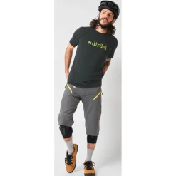 Dirtlej Mountee T-Shirt Heren - dark gray/lime