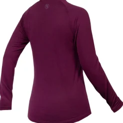 Endura BaaBaa Blend Baselayer met Lange Mouwen Dames - aubergine