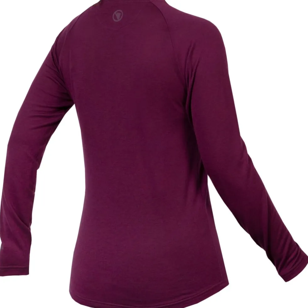 Endura BaaBaa Blend Baselayer met Lange Mouwen Dames - aubergine
