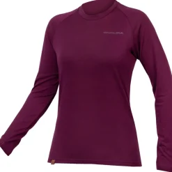 Endura BaaBaa Blend Baselayer met Lange Mouwen Dames - aubergine
