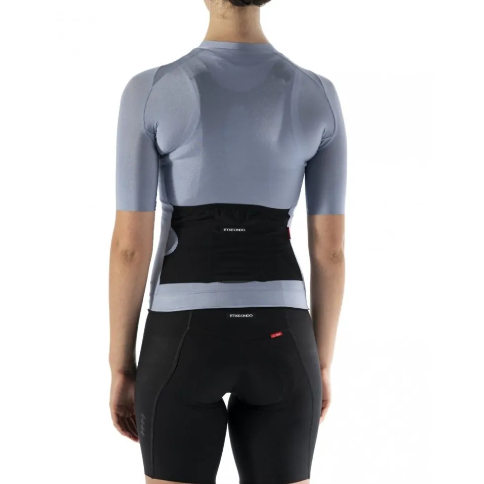 Etxeondo Alda Metálica Fietsshirt met Korte Mouwen Dames - Pearl Gray