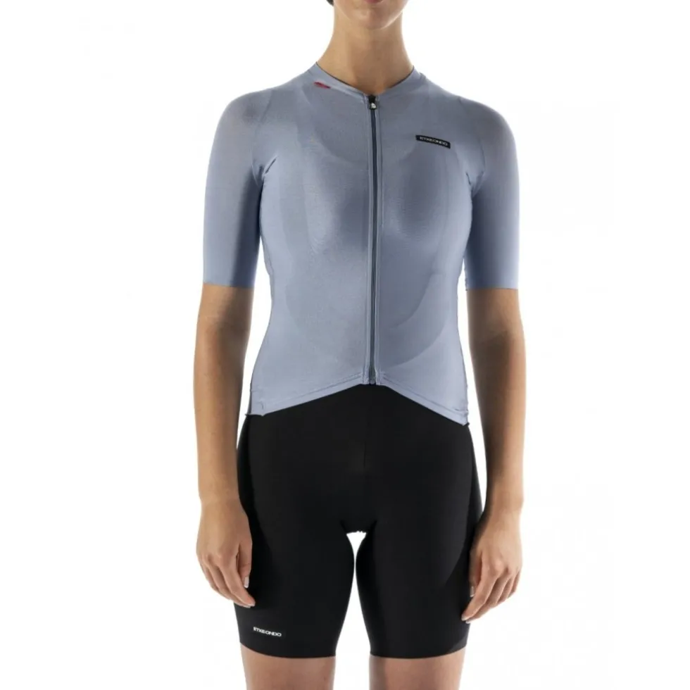 Etxeondo Alda Metálica Fietsshirt met Korte Mouwen Dames - Pearl Gray