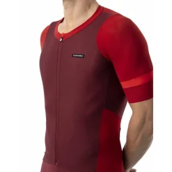 Etxeondo Mendi Fietsshirt met Korte Mouwen Heren - Maroon/Red