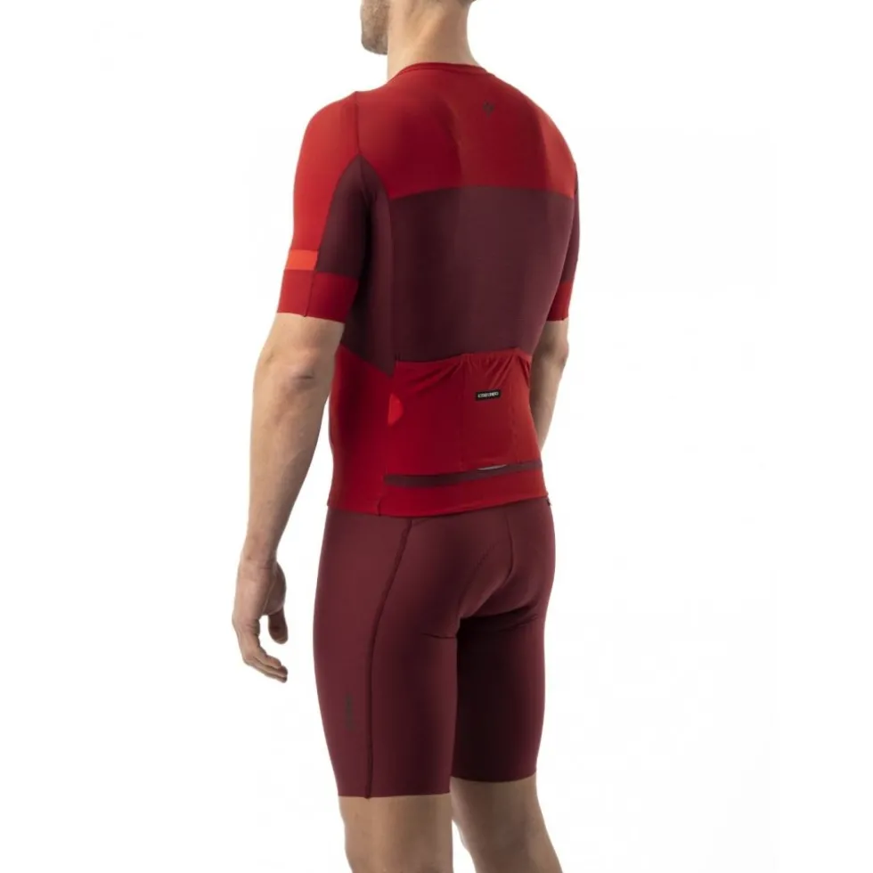 Etxeondo Mendi Fietsshirt met Korte Mouwen Heren - Maroon/Red