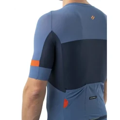 Etxeondo Mendi Fietsshirt met Korte Mouwen Heren - Blauw/Oranje
