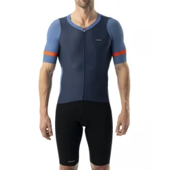 Etxeondo Mendi Fietsshirt met Korte Mouwen Heren - Blauw/Oranje