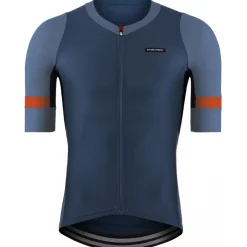 Etxeondo Mendi Fietsshirt met Korte Mouwen Heren - Blauw/Oranje