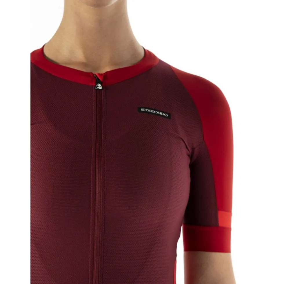 Etxeondo Mendia Fietsshirt met Korte Mouwen Dames - Maroon/Red