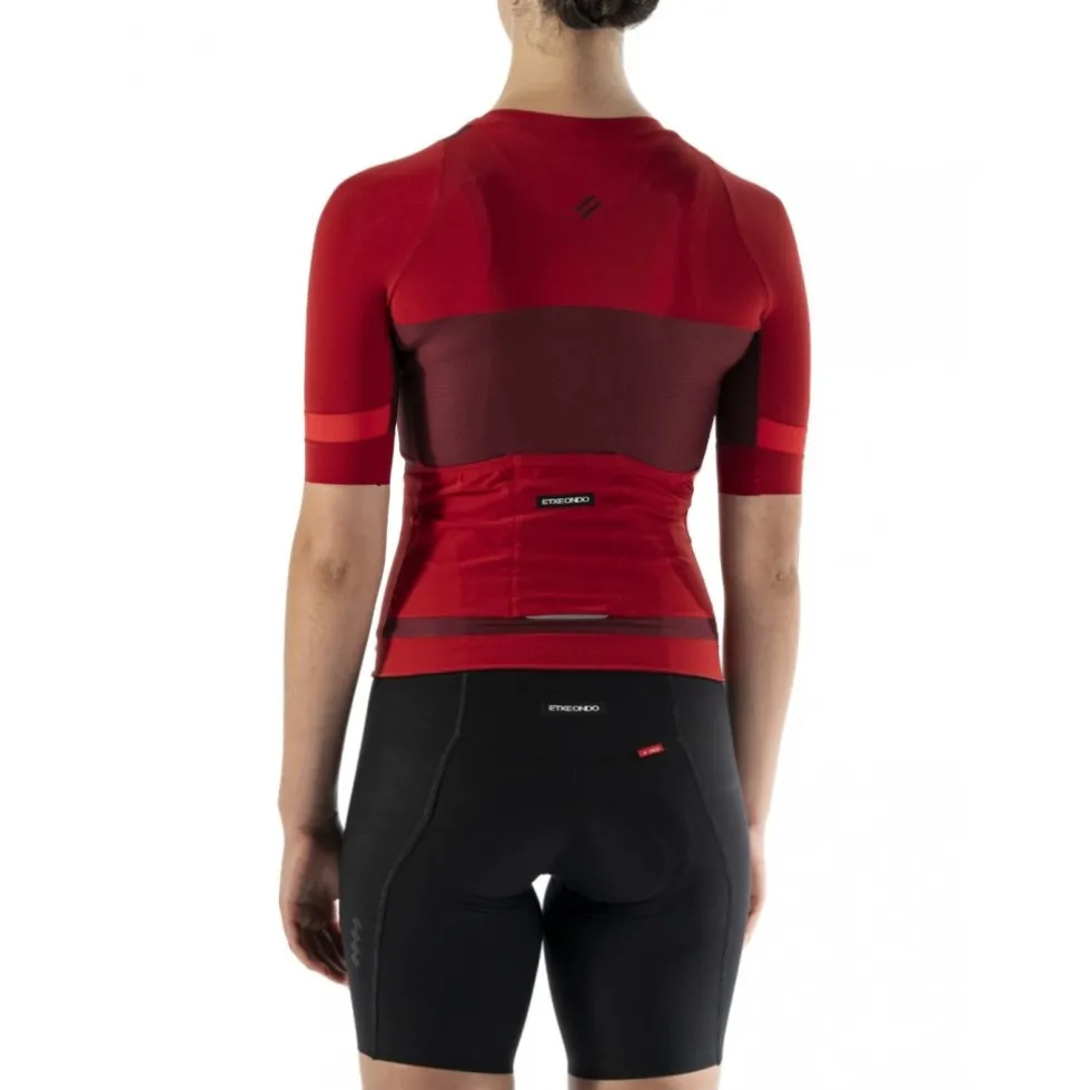Etxeondo Mendia Fietsshirt met Korte Mouwen Dames - Maroon/Red