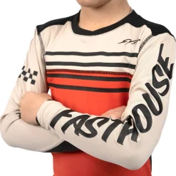 Fasthouse Alloy Sidewinder Shirt met Lange Mouwen Jongeren - Cream/Red