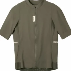 FINGERSCROSSED Road Fietsshirt met Korte Mouwen Dames - Olijf