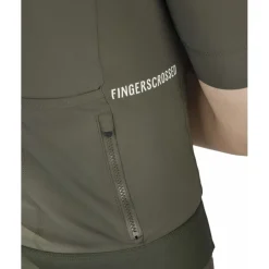 FINGERSCROSSED Road Fietsshirt met Korte Mouwen Dames - Olijf