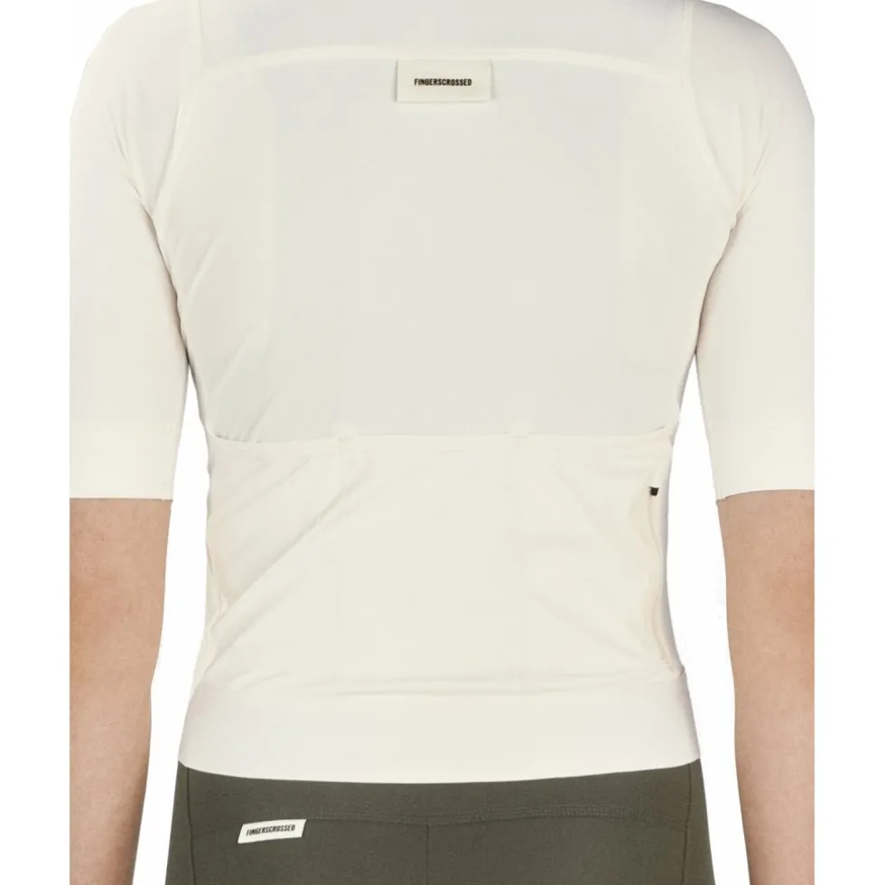FINGERSCROSSED Road Fietsshirt met Korte Mouwen Dames - Antique Cream