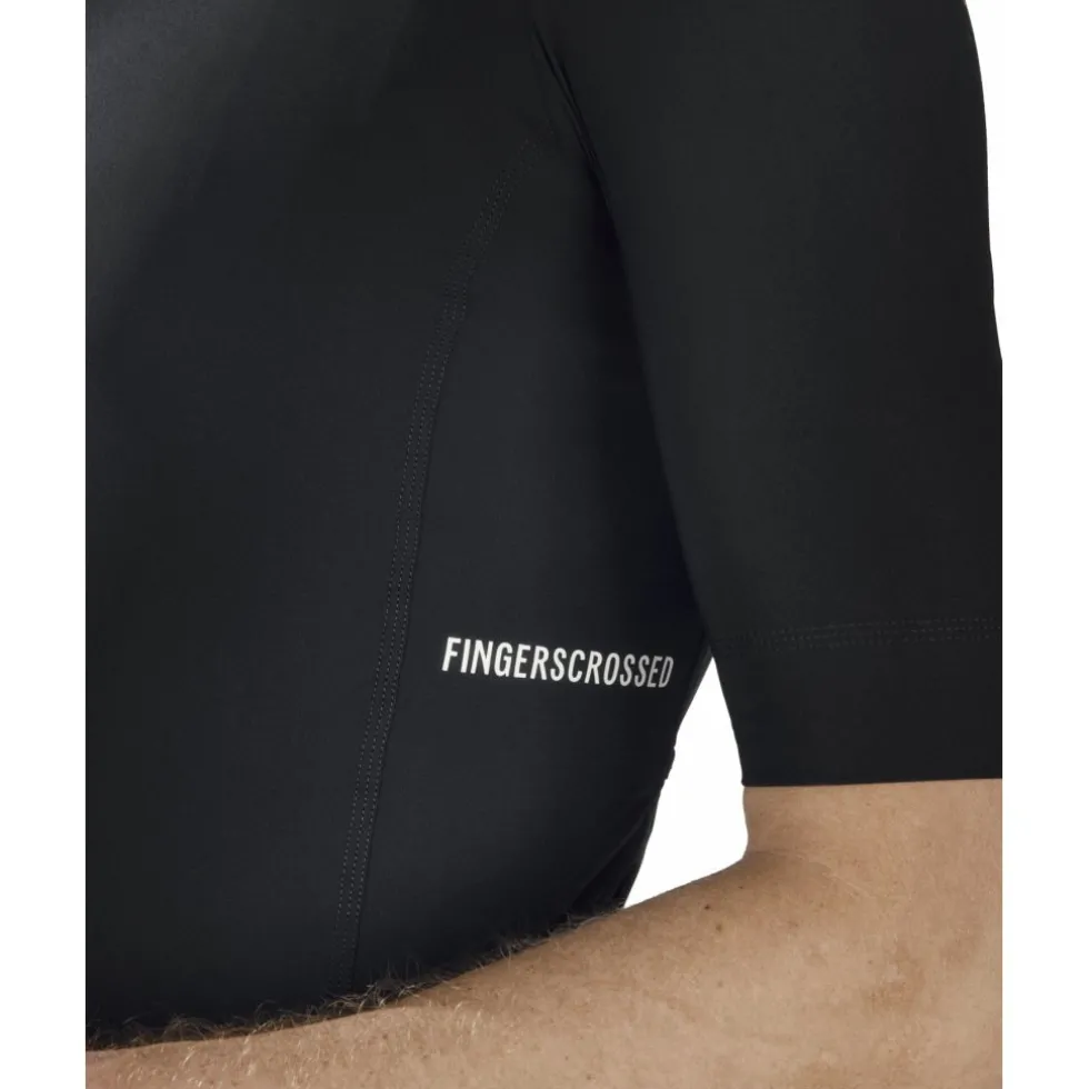 FINGERSCROSSED Road Fietsshirt met Korte Mouwen Heren - Zwart