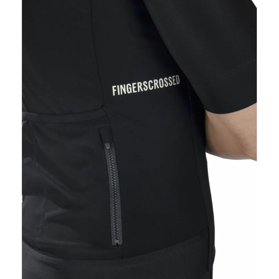 FINGERSCROSSED Road Fietsshirt met Korte Mouwen Heren - Zwart