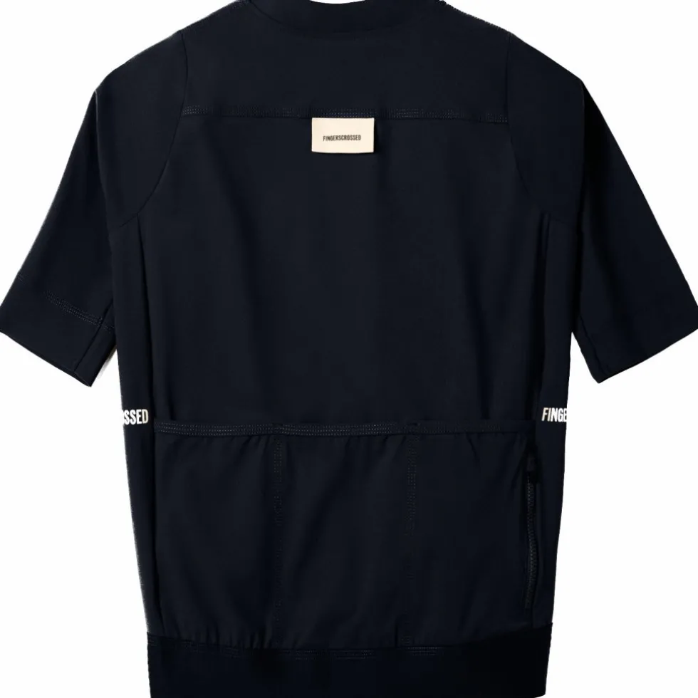 FINGERSCROSSED Road Fietsshirt met Korte Mouwen Heren - Zwart