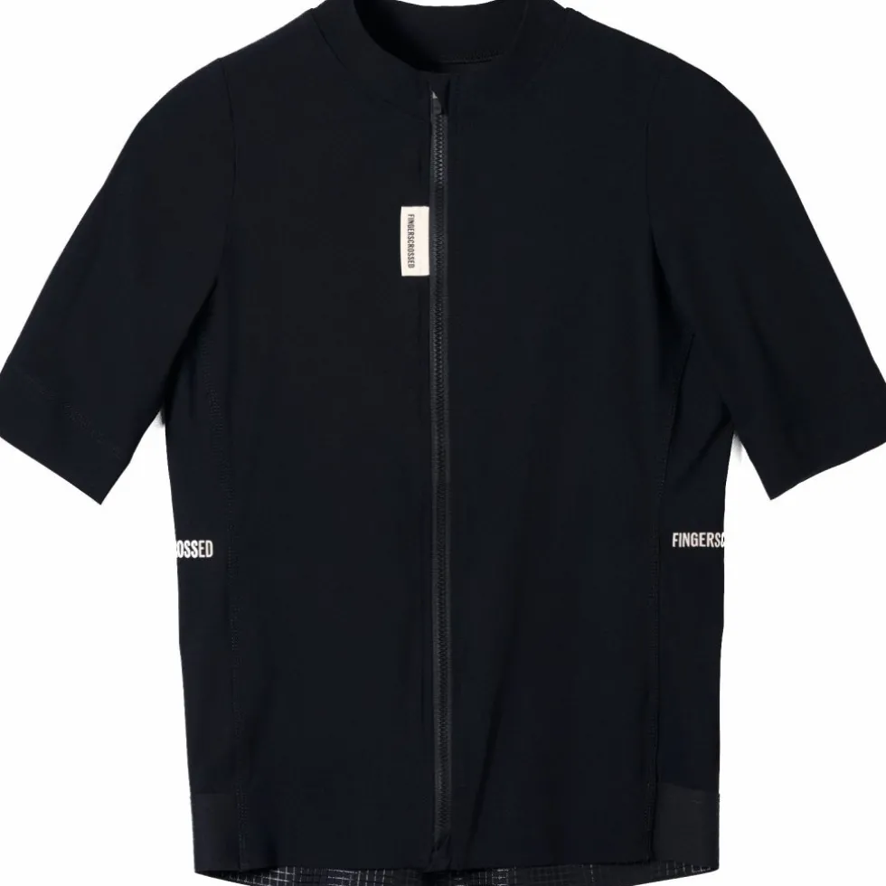 FINGERSCROSSED Road Fietsshirt met Korte Mouwen Heren - Zwart