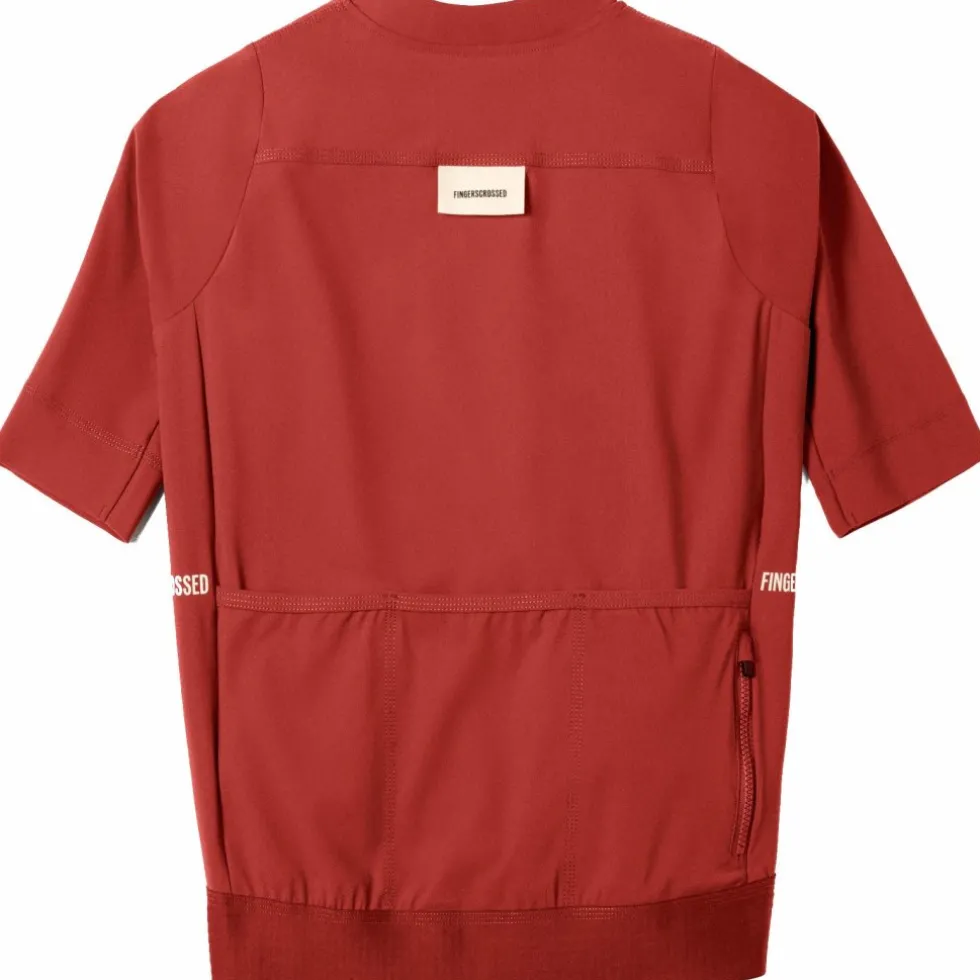 FINGERSCROSSED Road Fietsshirt met Korte Mouwen Heren - Brick