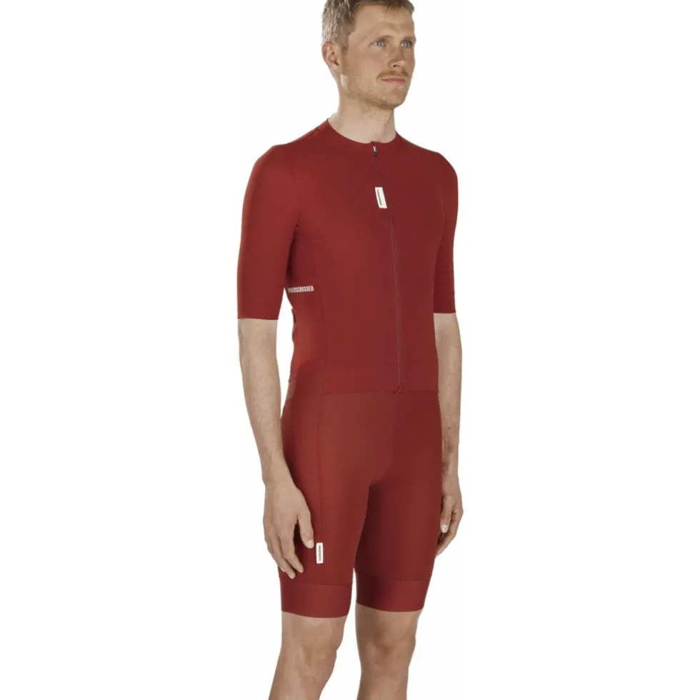 FINGERSCROSSED Road Fietsshirt met Korte Mouwen Heren - Brick