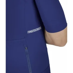 FINGERSCROSSED Road Fietsshirt met Korte Mouwen Dames - Navy