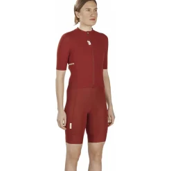 FINGERSCROSSED Road Fietsshirt met Korte Mouwen Dames - Brick